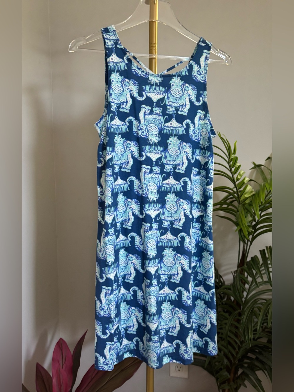 Lilly Pulitzer Blue and Light Blue Printed Elephant Cotton Dress 🐘❤️ - Picture 5 of 16